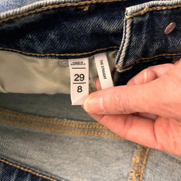 NEW Loft Fresh Cut High Rise Straight Jeans Raw Hem Sz 8 - Picture 6 of 12